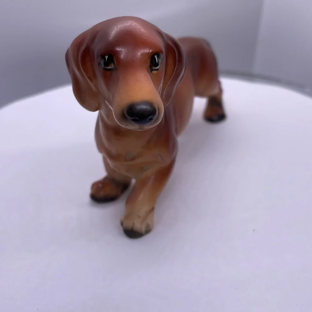 Dachshund porcelain vintage figurine.